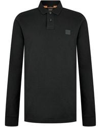 BOSS - Passerby Premium Cotton Long Sleeve Polo Shirt With Logo Detail - Lyst
