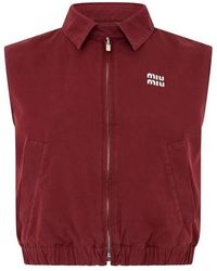 Miu Miu - Washed Poplin Vest - Lyst