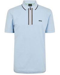 BOSS - Short Sleeve Zip Polo Shirt (Philix) - Lyst