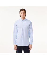 Lacoste - Slim Fit Striped Stretch Poplin Shirt - Lyst