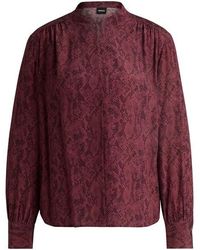 BOSS - Banora18 Long Sleeve Long Blouse - Lyst