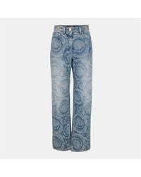 Versace - High Rise Wide Leg Jeans - Lyst