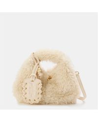 Ganni - Mini Hobo Fur Crossbody Bag - Lyst