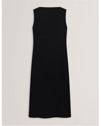 Ted Baker - Pleat Midi Tea Dress - Lyst