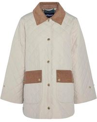 Barbour - Corinne Corduroy Trim Long Sleeve Quilted Jacket - Lyst