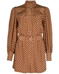 Zimmermann Espionage Silk Playsuit - Brown