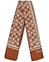 COACH - Textured Signature C Printed Silk Square - Lyst