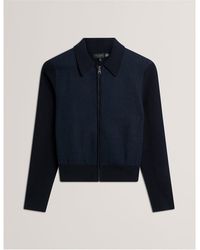 Ted Baker - Knitted Zipped Cardigan - Lyst