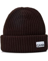 Ganni - Structured Rib Wool Beanie - Lyst