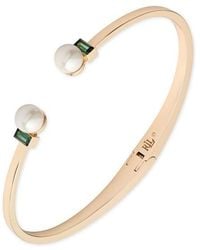 Ralph Lauren - Lauren Ralph Lauren & Erinite Faux Pearl Cuff Bangle - Lyst