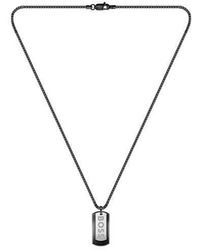 BOSS - Devon Stainless Steel Pendant Necklace - Lyst