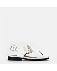 Ganni - Cross Strap Flat Sandals - Lyst
