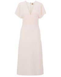 BOSS - Slim-fit Long-length Dress With V Neckline - Lyst