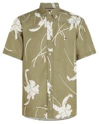 Tommy Hilfiger - Tropical Print Short Sleeve Poplin Shirt - Lyst