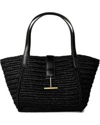 Tom Ford - Medium Tara Raffia Tote Bag - Lyst