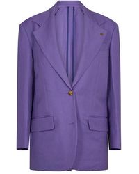 Versace - Wool And Linen Blazer - Lyst
