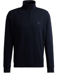 BOSS - Zetrust Zip-Neck Soft Terryclover The Head Sweatshirt - Lyst