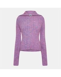 Ganni - High Neck Cardigan - Lyst