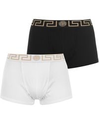Versace - Two Pack Greca Waistband Trunks - Lyst
