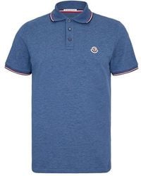 Moncler - Logo Cotton Maglia Polo Shirt - Lyst