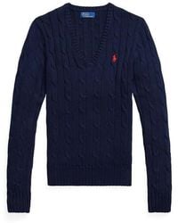 Ralph Lauren - Cable-Knit V-Neck Jumper - Lyst