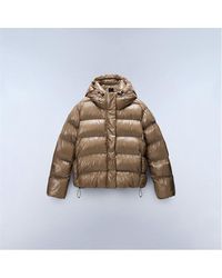 Napapijri - Glane Mirror Zip Adjustable Hood Short Puffer Jacket - Lyst