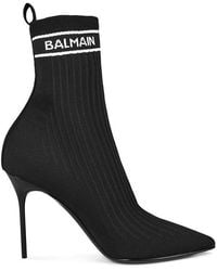 Balmain - Skye Knit Ankle Boots - Lyst