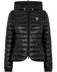 Moncler - 'Karuras' Down Jacket With Drawstring Hood And Logo Patch On The Front - Lyst
