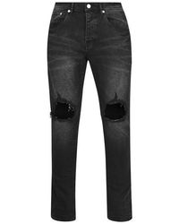 Purple Brand - Mid Rise Distressed Jeans - Lyst
