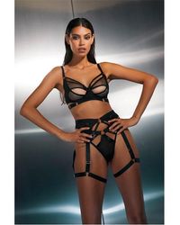 Wolf & Whistle - Alexa Mesh Overlay Thick Strap Bra - Lyst