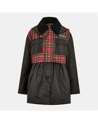 BARBOUR X GANNI - Tartan Peplum Waxed Jacket - Lyst