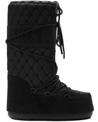 Moon Boot - Icon Suede-trimmed Quilted Shell Snow Boots - Lyst