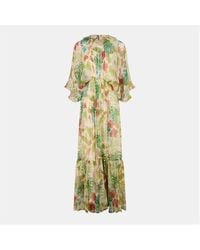 Gucci - Printed Silk Long Maxi Dress - Lyst