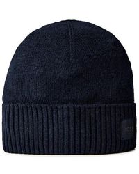 BOSS - Akaio Ribbed Knit Beanie - Lyst