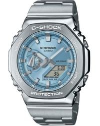 G-Shock - Steel Edition Octagonal Stainless Steel Water Resistant Digital Watch - Lyst