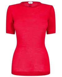 Versace - Wool Top With Short Sleeves - Lyst