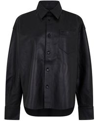 Ami Paris - Boxy Fit Leather Shirt - Lyst