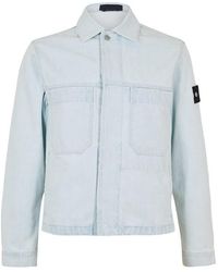 Stone Island - Denim Research Biker Jacket - Lyst