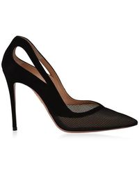Aquazzura Shiva Mesh Court Shoes - Black