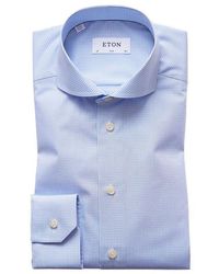 Eton of Sweden Slim Fit Check Shirt - Blue