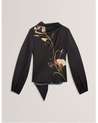 Ted Baker - Tie Neck Long-Sleeve Blouse - Lyst