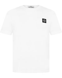 Stone Island - Cotton Compass Logo Patch T-Shirt - Lyst