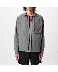 HUGO - Zip-Through Overshirt - Lyst