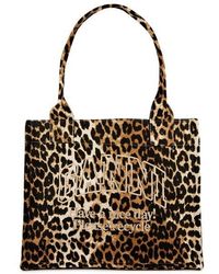 Ganni - Large Canvas Tote Bag - Lyst