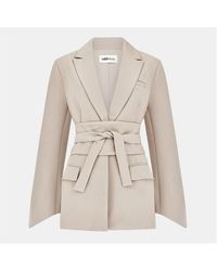 Odd Muse - Belted Long Sleeve Blazer - Lyst