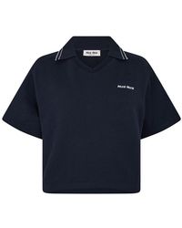 Miu Miu - Crop Top Cropped Short Sleeve Polo Shirt - Lyst