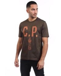 C.P. Company - Mercerized 30/2 Jersey Twisted Logo T-Shirt - Lyst