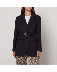 Ganni - Crepe Belt Blazer - Lyst