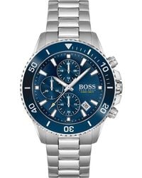 BOSS - Gents Admiral Stainless Steel Mesh Strap Watch - Lyst