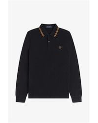 Fred Perry - Long Sleeve Twin Tipped Polo Shirt - Lyst